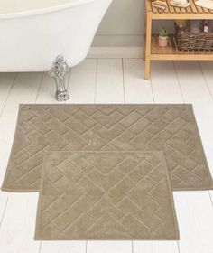 Набор ковриков для ванной KARVEN KV422 PARKE светло-бежевый 50х60 (1шт), 60х100 (1шт)