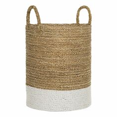 Корзина Rattan Grand Deco Handle Seagrass 36 х 47 см коричнево-белая