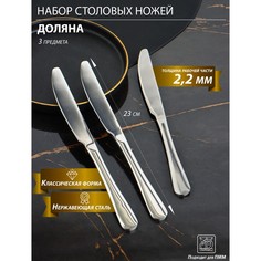 Набор ножей столовых из нержавеющей стали Доляна, h=23 см