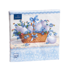 Салфетки бумажные Art Bouquet Пасхальная корзина, 3 слоя, 33 х 33 см, 20 шт.