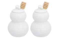 Горшочек для меда 9х9х12,5 см 340 мл Elan Gallery Пчелка с крышкой 2 шт