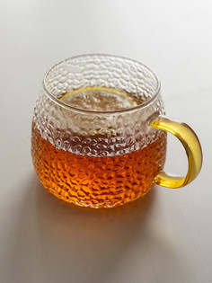 Кружка LUCKY Фактурное стекло, 8x8x7,5см; 450мл, золотая ручка G000213