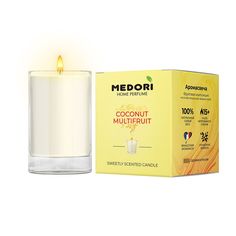 Свеча ароматическая для дома MedoriCoconut&Multifruit парфюмированная в стакане