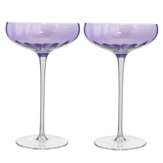Бокал-креманка для шампанского, 220 мл, 2 шт, стекло, фиолетовый, Filo color Kuchenland