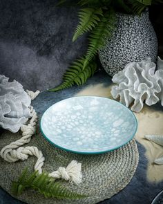 Тарелка глубокая обеденная Style Point Bubbles turquoise 1 л керамика