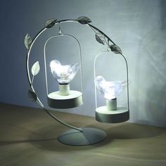 Светильник декоративный Kuchenland 34 см металл стекло белый Птицы Fantastic Birds