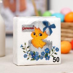 Салфетки бумажные Гармония цвета. Цыпленок, 24x24 см, 50 шт. No Brand