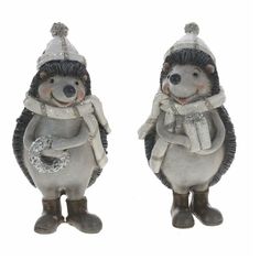 Фигурка новогодняя Ежик серая 4,5 х 5 х 9,5 см No Brand
