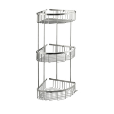 Полка GFmark 80360 тройная, угловая, овальная, решётка нержавеющая сталь