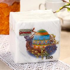 Салфетки бумажные Гармония цвета. Пасхальное яйцо, 24x24 см, 100 шт. No Brand