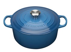 Круглая кастрюля 26 см, чугун, цвет:марсель, 21177262002430, LE CREUSET