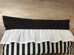 Подушка декоративная, белая, чёрная, прямоугольная, 28x48 см, на кровать, диван Станка
