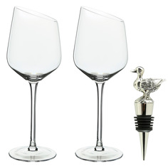 Набор для вина, 2 перс, 5 пр, бокалы/подвески/пробка, стекло/металл, Утка, Charmant Kuchenland