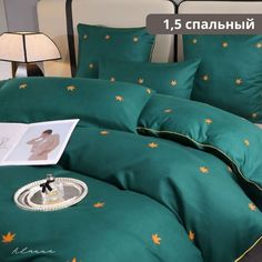 Постельное белье Alanna полутораспальное сатин зеленый