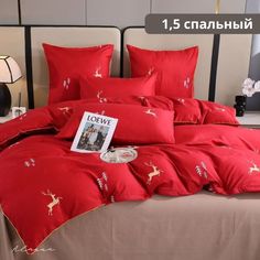 Постельное белье Alanna полутораспальное сатин красный