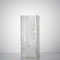 Ваза Неман Стеклозавод для цветов квадратная стекло Акварель белая 6360, 25 см