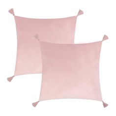 Чехол на подушку Этель розовый, 45х45 см 2шт с кисточками