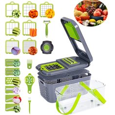 Многофункциональная ручная терка , овощерезка с контейнером 22 в 1 Veggie Slicer