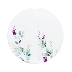 Подставка под кружку, 11 см, керамика/пробка, круглая, белая, Акварельные цветы, Senetti Kuchenland