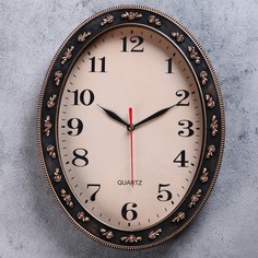 Часы настенные, серия: Классика, "Диаманте", плавный ход, d=24.5 х 18 см, 30 х 23 см No Brand