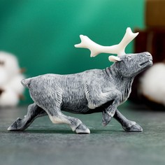 Фигура Сувениры из мраморной крошки "Северный олень бежит", 9892134, 7см