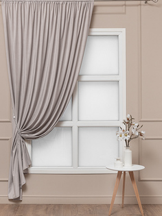 Штора Amore Mio 200х270 см, для гостинной, кухни, спальни, бархат бежевый