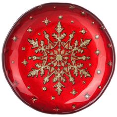 Тарелка Bronco Snow red диаметр 17см, стекло (336-160_)