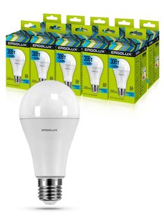 Набор из 10 светодиодных лампочек Ergolux LED 30W 4500K E27 10-14229