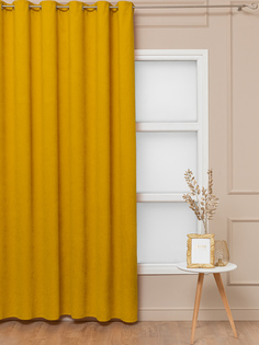 Комплект штор Amore Mio 150х270 см, для гостиной, кухни, спальни, вельвет желтый 2 шт