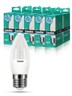 Набор из 10 светодиодных лампочек Camelion LED 8W 4500K E2710-12390 Camelion