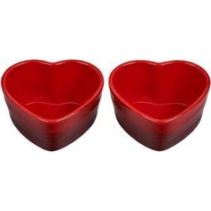 Набор из 2 рамекинов «Сердце» без крышки, 11,5х10,8х6,2 см, Вишня Le Creuset
