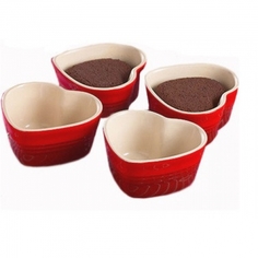 Рамекин Сердце, каменная керамика, цвет: вишневый , 91002926060000, LE CREUSET