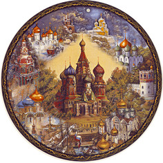 Декоративная тарелка, Храм Василия Блаженного, 10 см No Brand