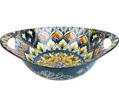 Салатник овальный с ручками Nouvelle Arabesque зеленый 22,5х15х6,5см 0860080