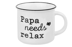 Кружка Elan Gallery Papa needs relax NEW BONE CHINA 400 мл 13х9,5х8,8 см