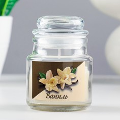 Свеча в стекле ароматическая 6х8,5см, аромат: ваниль Богатство Аромата
