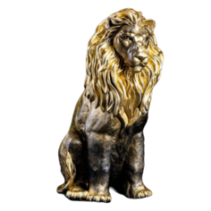 Фигура Лев сидящий черное золото Хорошие сувениры