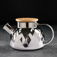 Чайник заварочный «Круиз», 800 мл, с металлическим ситом, цвет серый No Brand