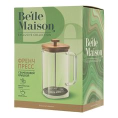 Френч-пресс Belle Maison с бамбуковой крышкой стеклянный прозрачный 600 мл