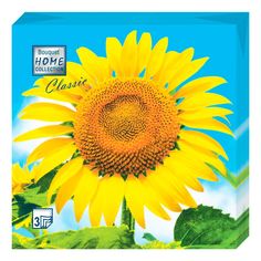 Салфетки бумажные Bouquet Home collection classic Подсолнух 3 слоя 33 х 33 см 20 шт