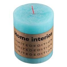 Свеча декоративная Home Interiors 7x8 см бирюзовая