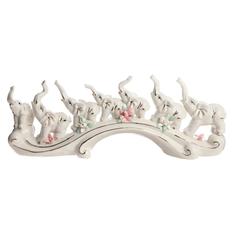 Сувенир керамика "Семь слонов на волне" белые 13х33,7х7,5 см No Brand