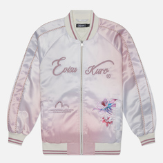 Женская куртка бомбер Evisu Evisukuro Embroidered Virtual Floral Souvenir, цвет розовый, размер XS