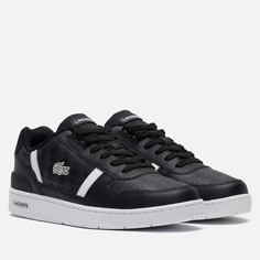 Мужские кроссовки Lacoste T-Clip Printed Leather, цвет чёрный, размер 44 EU