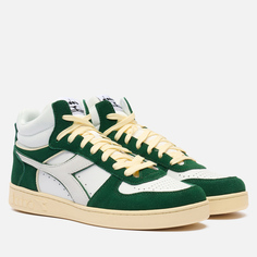 Мужские кроссовки Diadora Magic Basket Demi Cut Suede Leather, цвет зелёный, размер 41 EU