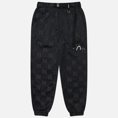 Мужские брюки Evisu Evisukuro AO Monogram Jacquard Joggers, цвет чёрный, размер XXL