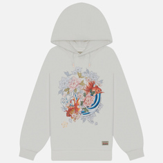 Женская толстовка Evisu Goldfish & Floral Wave Printed Hoodie, цвет белый, размер XS