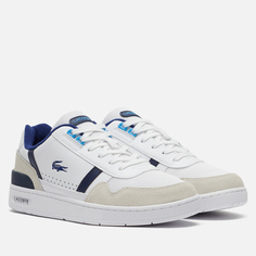 Мужские кроссовки Lacoste T-Clip Contrasted Leather, цвет белый, размер 45 EU