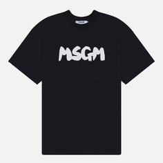 Мужская футболка MSGM New Brush Stroke, цвет чёрный, размер M