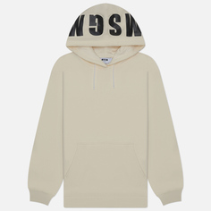 Женская толстовка MSGM Maxi Logo Print Hood, цвет бежевый, размер L